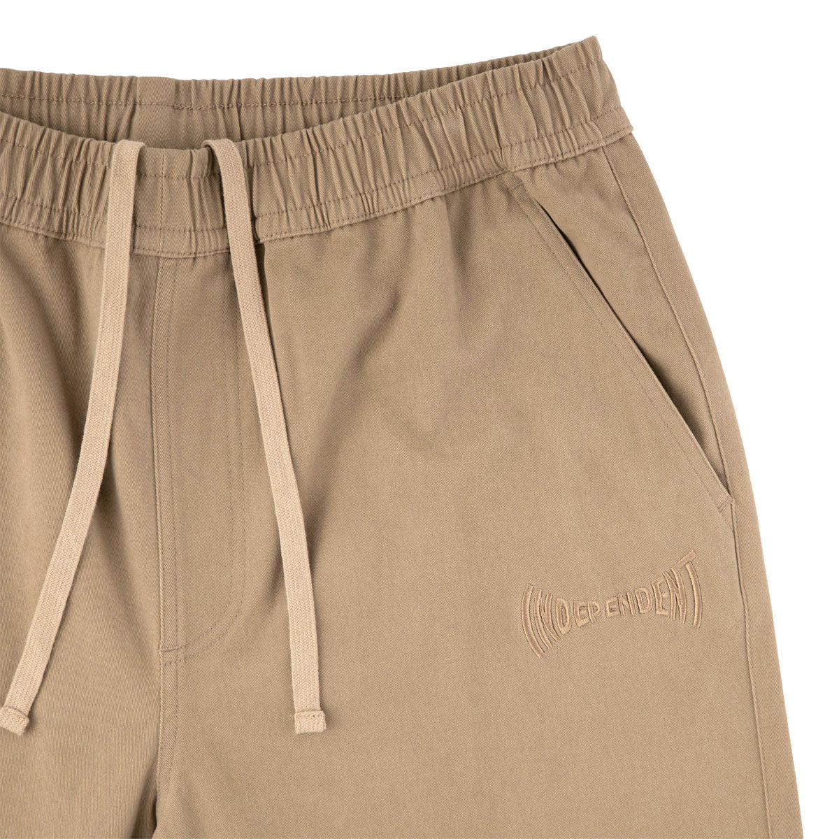 Independent Span Elastic Waist Shorts - Khaki image 3
