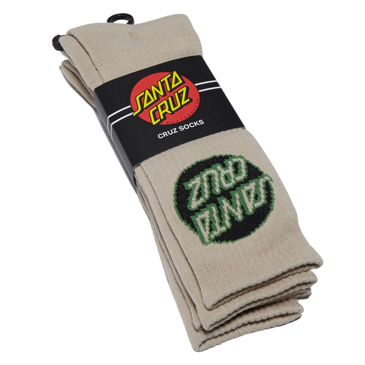 Santa Cruz Cruz Crew 2 Pair Of Socks - Tan/Black image 2
