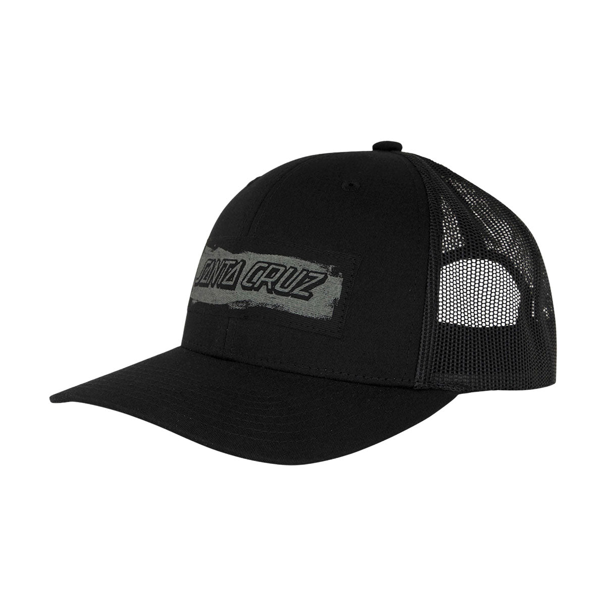Santa Cruz Cut Strip Mesh Trucker Hat - Black image 1
