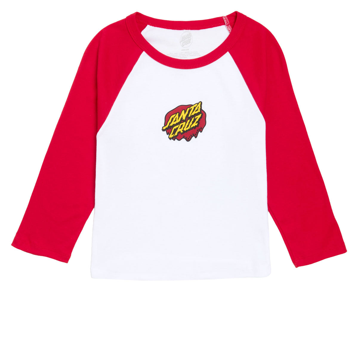 Santa Cruz Womens Slime Dot 3/4 Sleeve T-Shirt - White/Red image 1