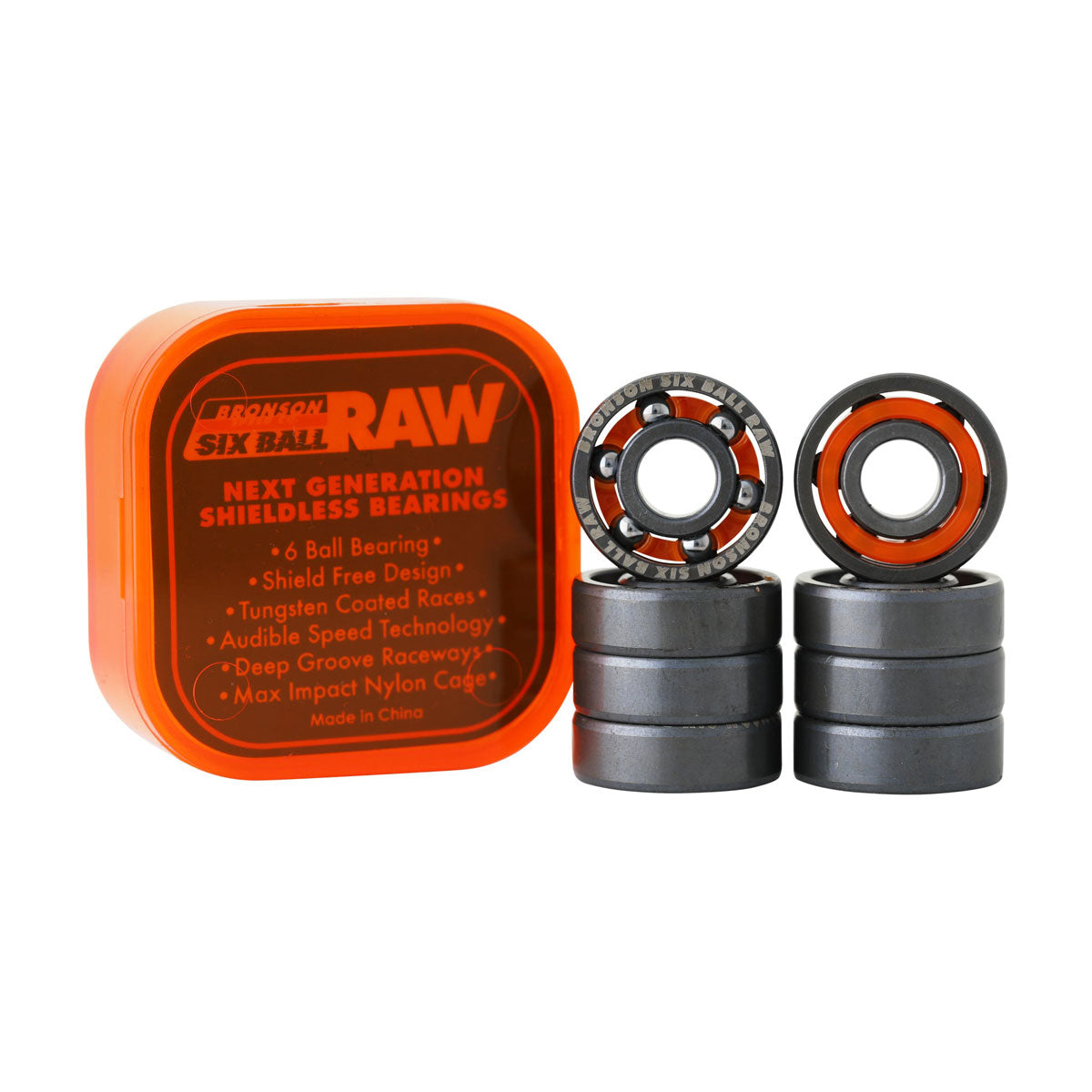 Bronson 6 Ball Raw Bearings - Black image 1