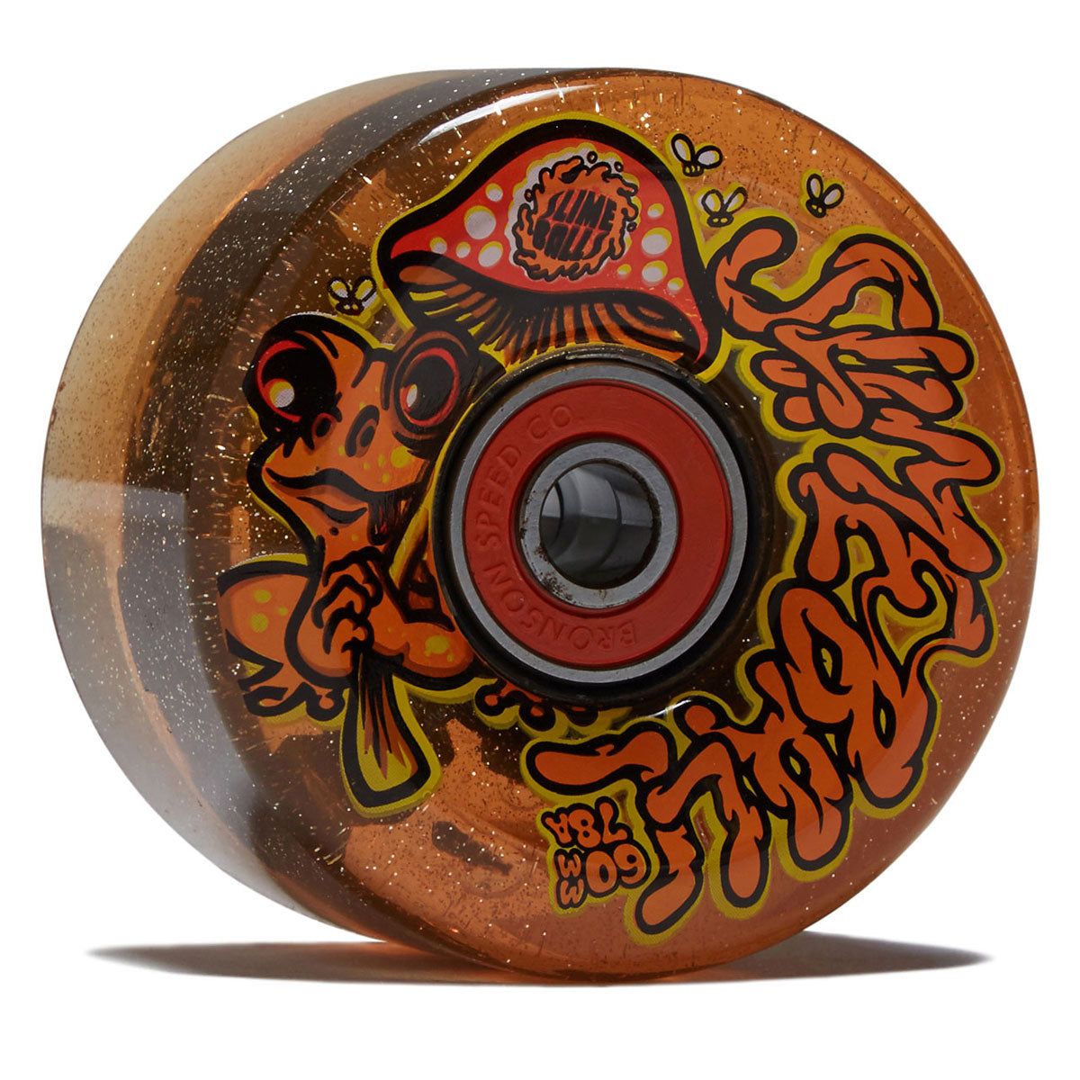 Slime Balls Frog Trips Light Ups OG Slime 78a Skateboard Wheels - Red Glitter - 60mm image 1
