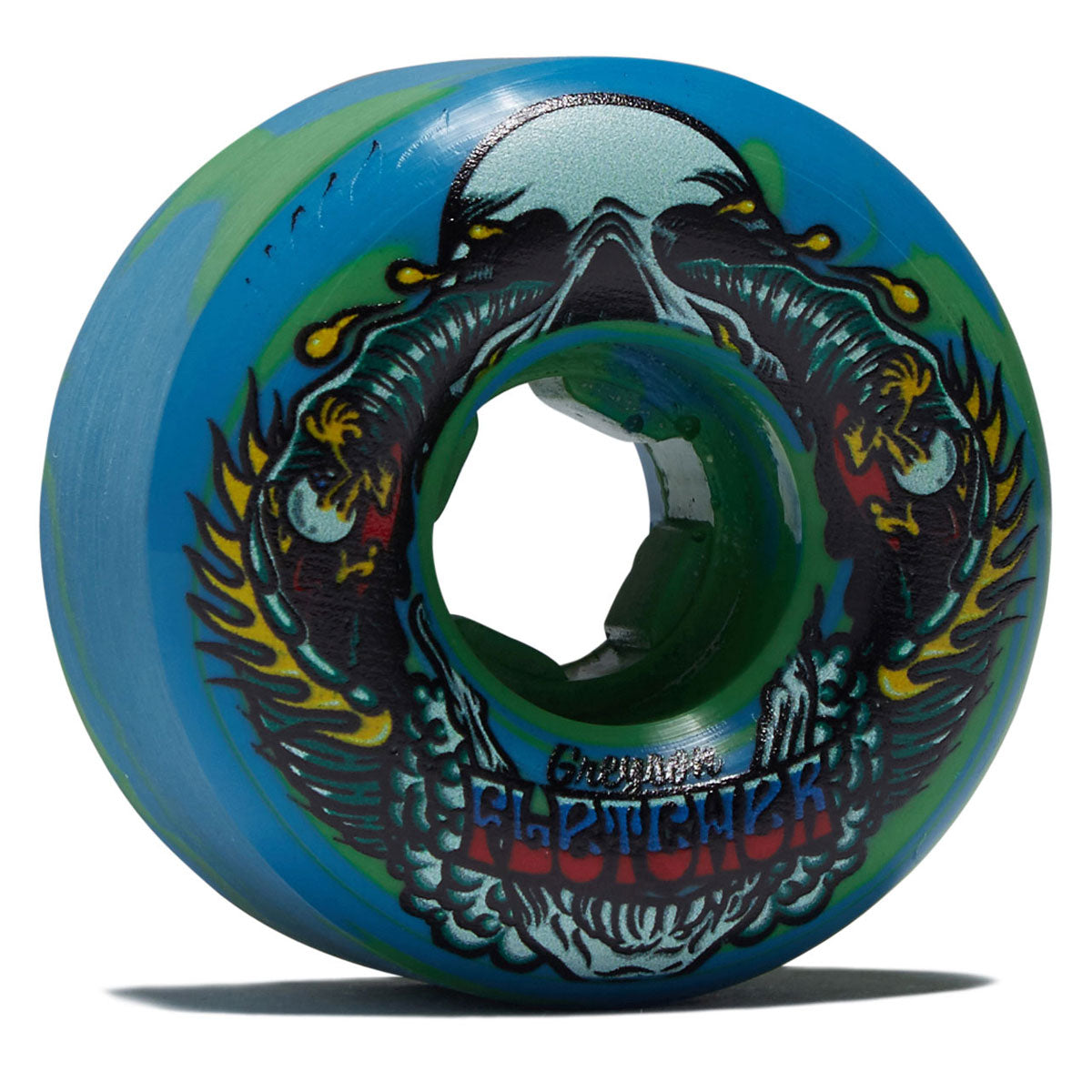Slime Balls Greyson Fletcher Guest Chubbies 99a Skateboard Wheels - Green/Blue Swirl - 54mm image 1