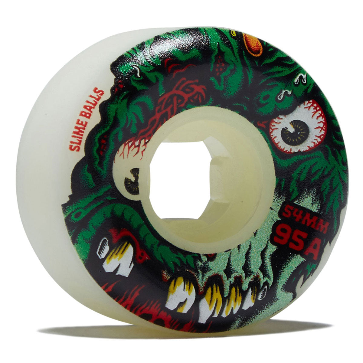Slime Balls Roskopp Face Two Reissue Hardline 95a Skateboard Wheels - White - 54mm image 1