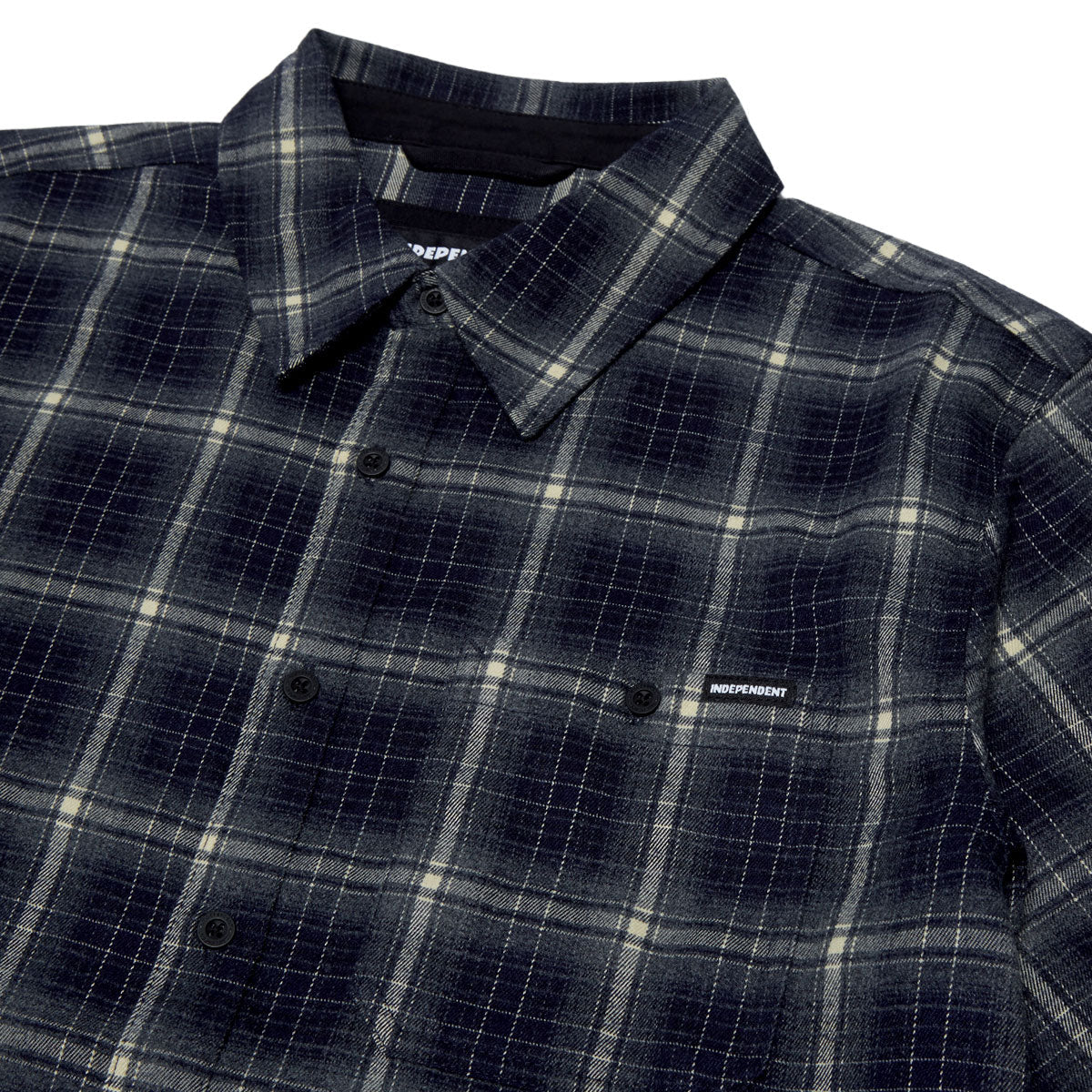 Independent Belmont Short Sleeve Flannel Shirt - Navy/White image 3