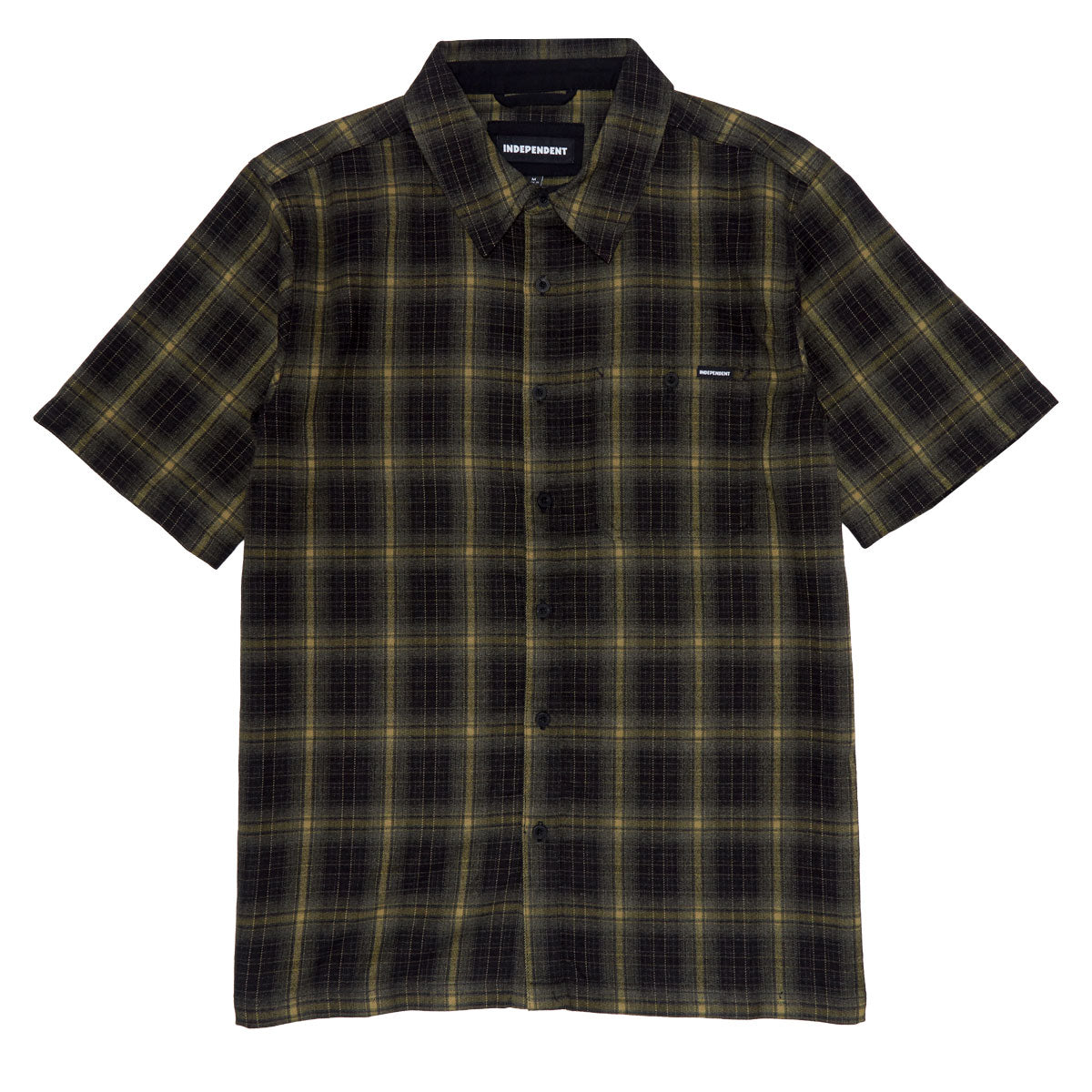 Independent Belmont Short Sleeve Flannel Shirt - Black/Tan image 1
