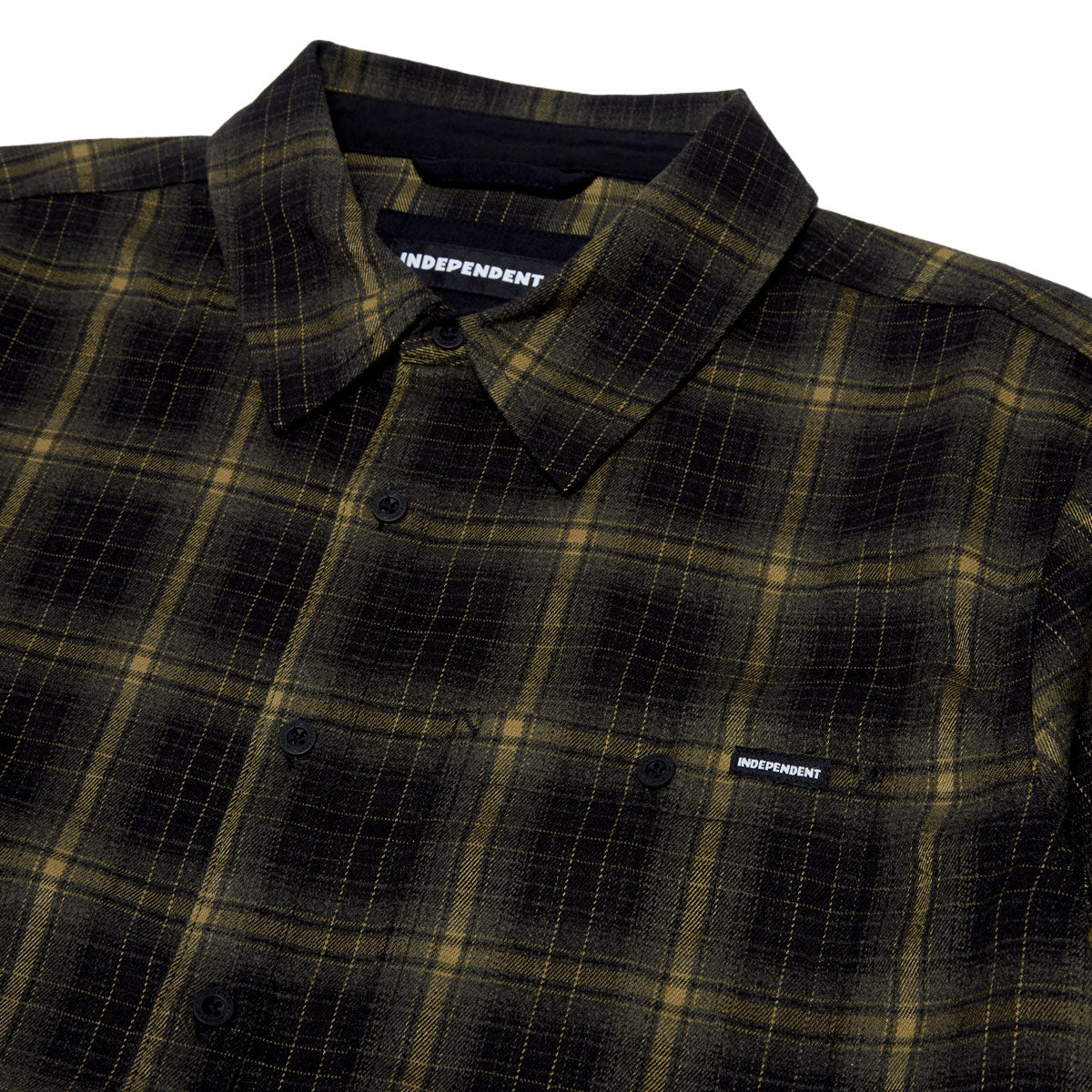 Independent Belmont Short Sleeve Flannel Shirt - Black/Tan image 3