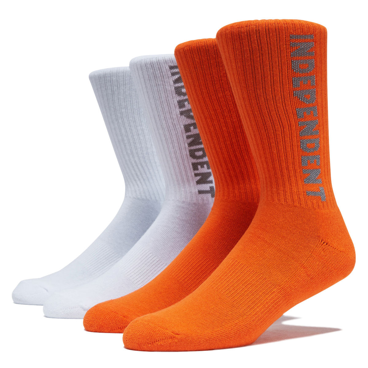 Independent Baseline Crew 2 Pack Of Socks - White/Orange image 1