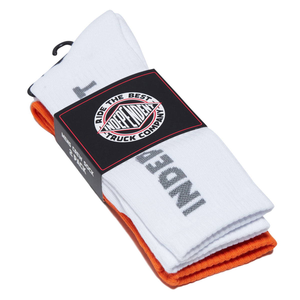 Independent Baseline Crew 2 Pack Of Socks - White/Orange image 2
