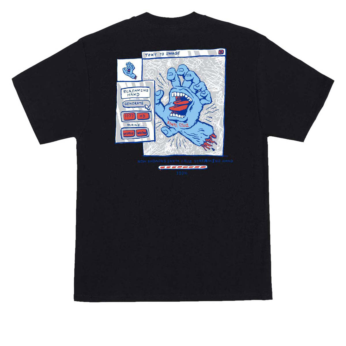 Santa Cruz Artificial Hand T-Shirt - Black image 1