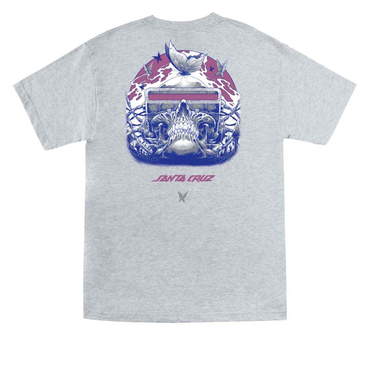 Santa Cruz Wooten Cyber Skull T-Shirt - Heather Grey image 1