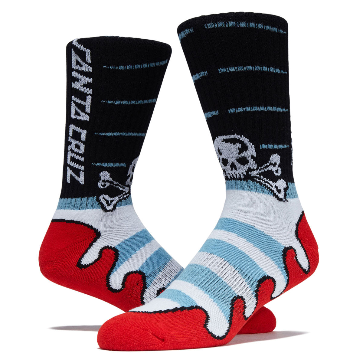 Santa Cruz Meek Slasher Sword Crew Socks - Black/White/Red image 2