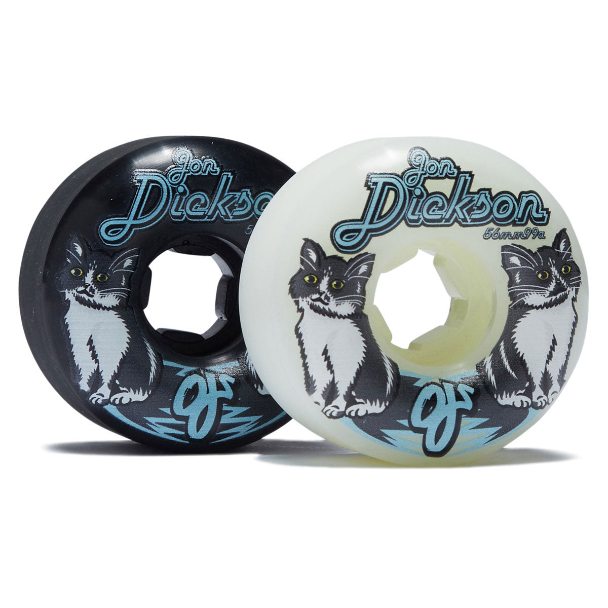 OJ Jon Dickson Cat Chubbies 99a Skateboard Wheels - White/Black - 56mm image 1