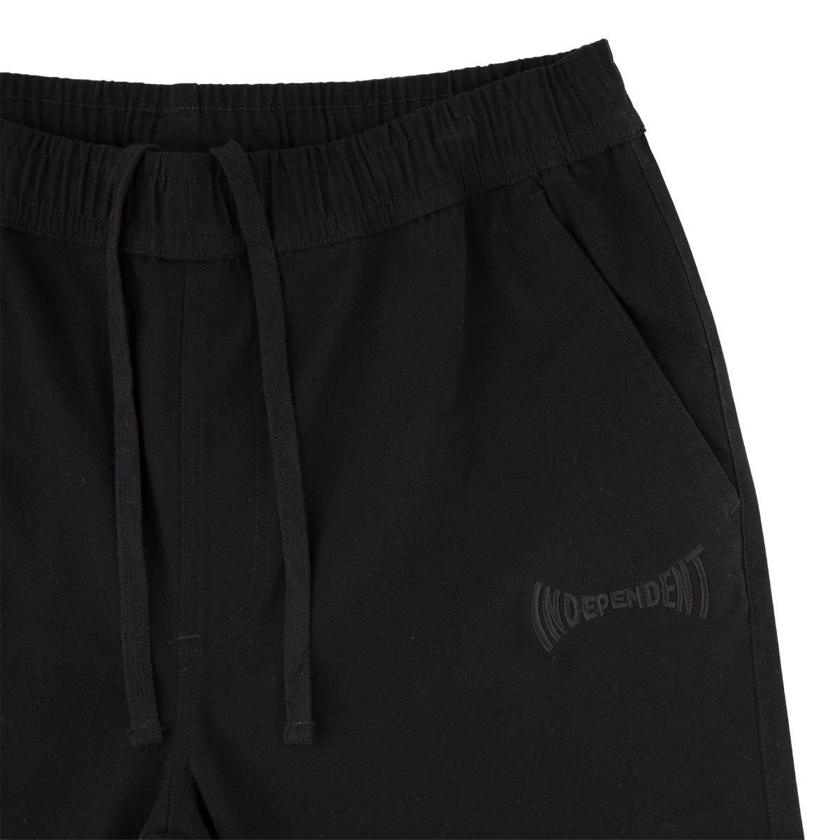 Independent Span Elastic Waist Shorts - Black/Black image 3