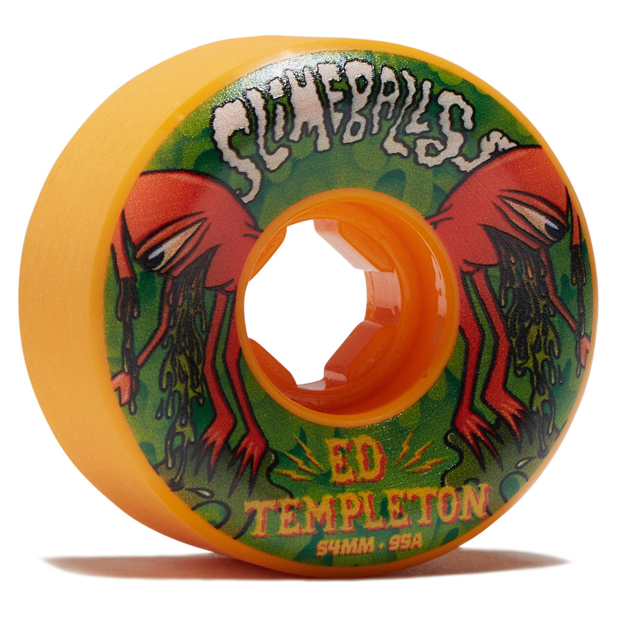 Slime Balls Ed Templeton Vomit Mini Hardline 95a Skateboard Wheels - Orange - 54mm image 1