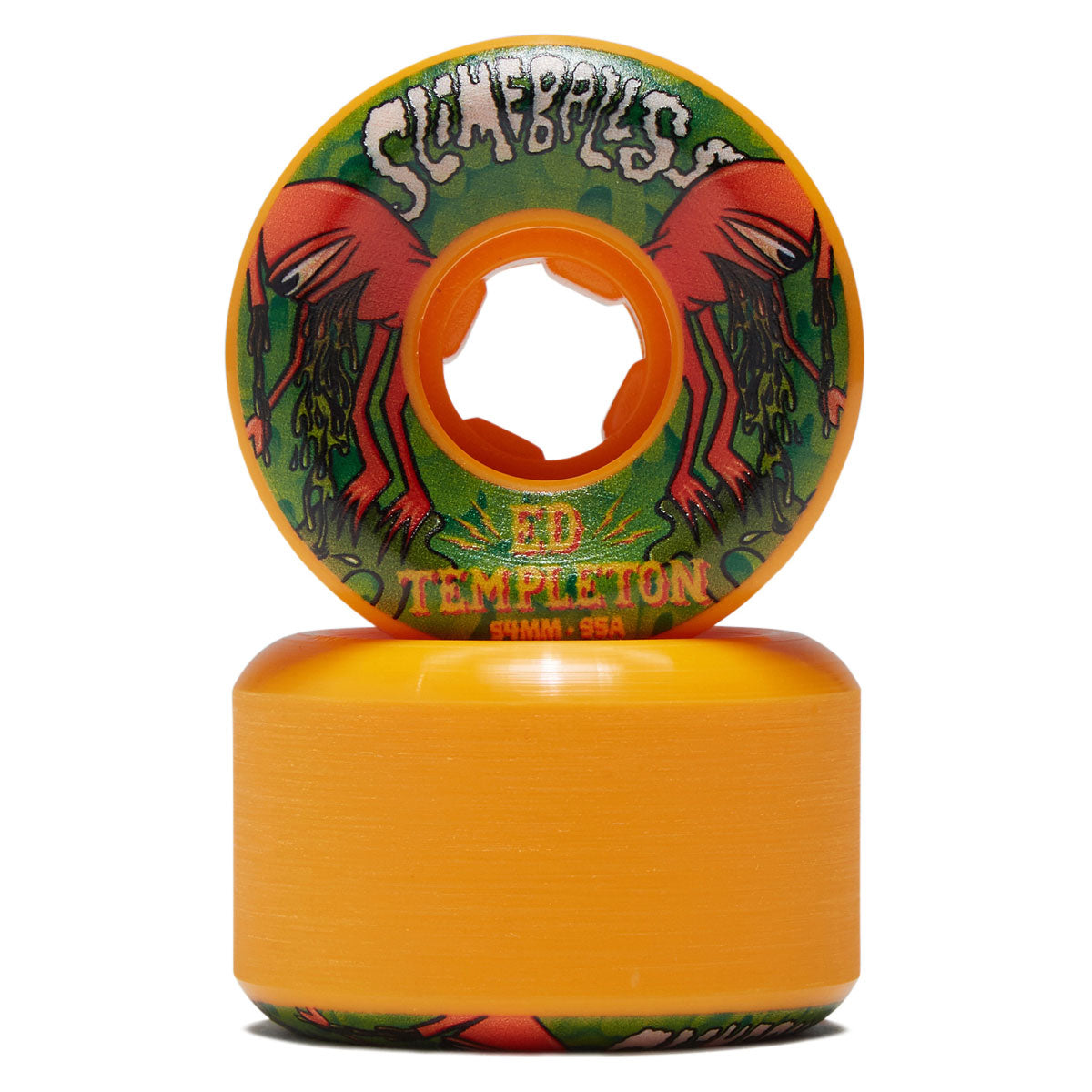 Slime Balls Ed Templeton Vomit Mini Hardline 95a Skateboard Wheels - Orange - 54mm image 2