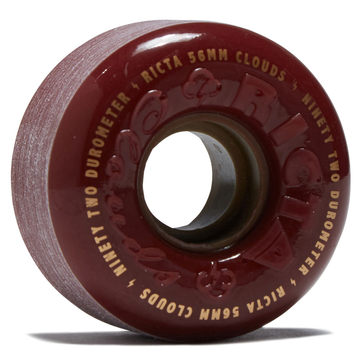 Ricta Clouds 92a Skateboard Wheels - Maroon/Gold - 56mm image 1