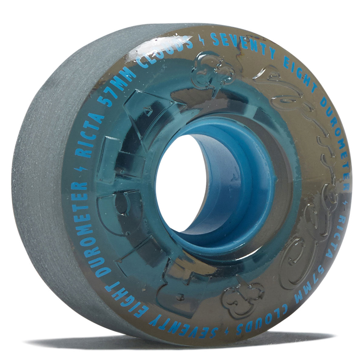 Ricta Clouds 78a Skateboard Wheels - Transparent Black/Blue - 57mm image 1