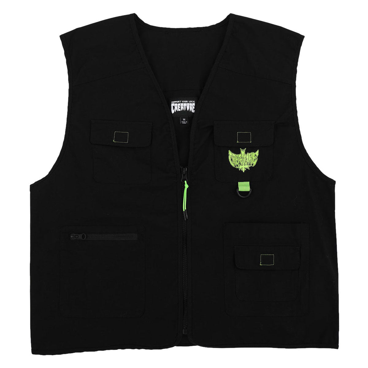 Creature Gravette Cut And Tie Utility Vest - Black image 1