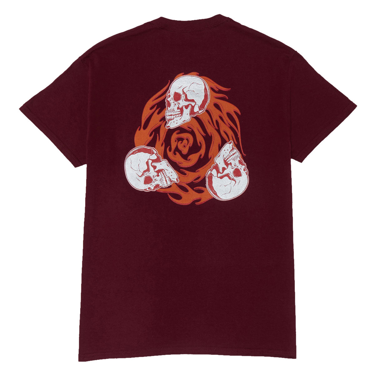 Creature Spiral Skull T-Shirt - Maroon image 1