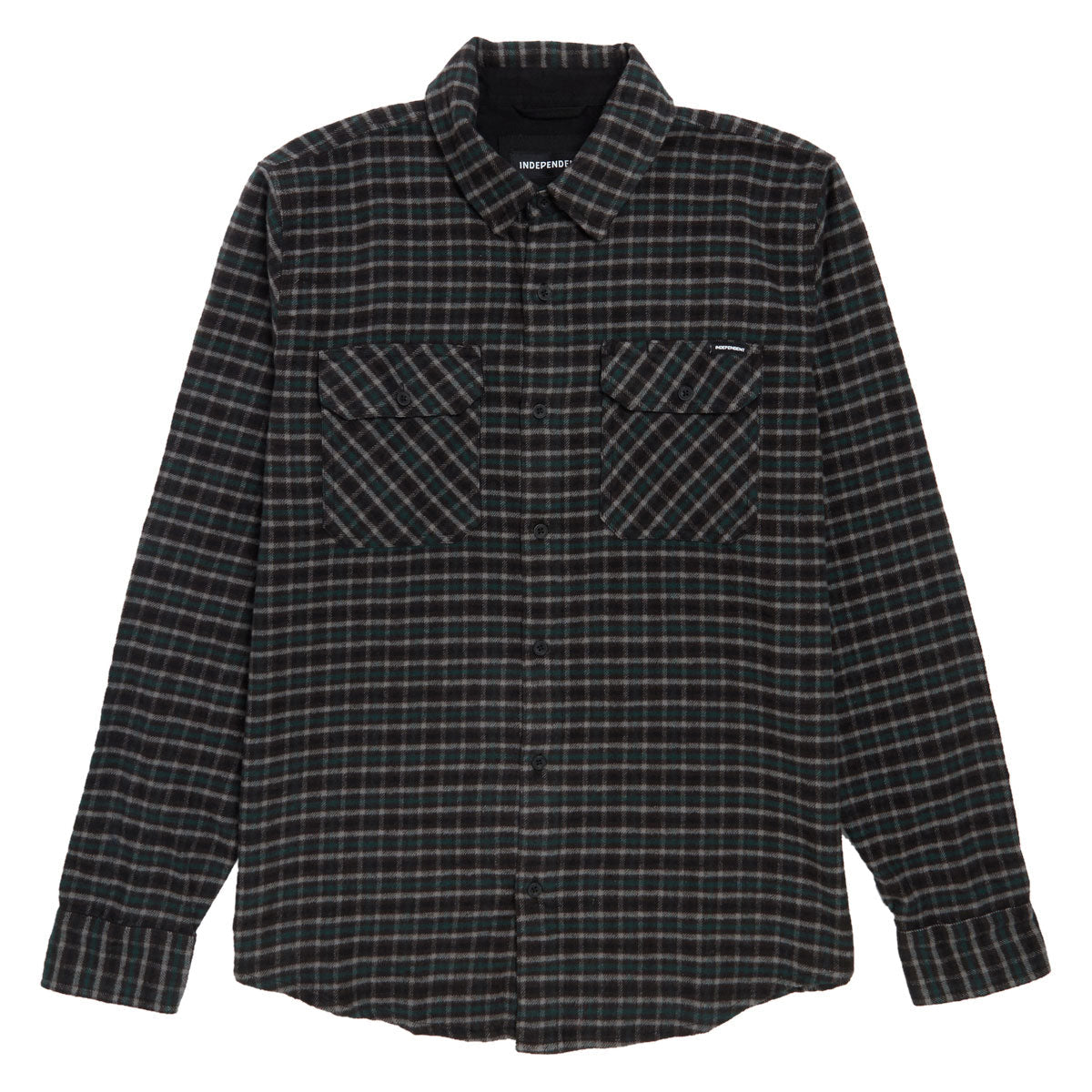 Independent Belmont Long Sleeve Flannel Shirt - Teal/Grey/Black image 1