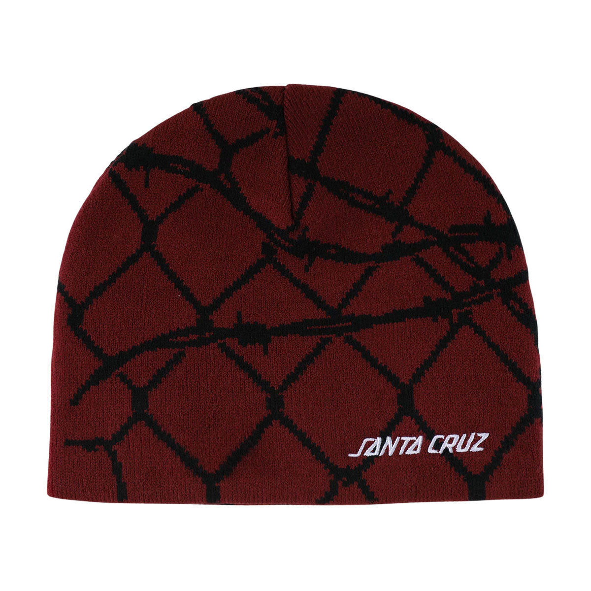 Santa Cruz Spot Chain Skull Beanie - Maroon image 1