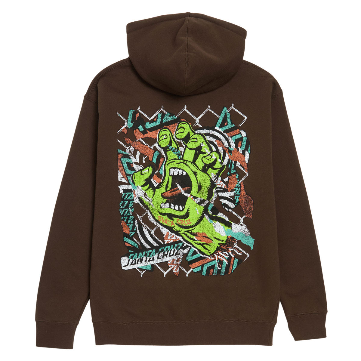 Santa Cruz Damaged Hand Hoodie - Brown image 1