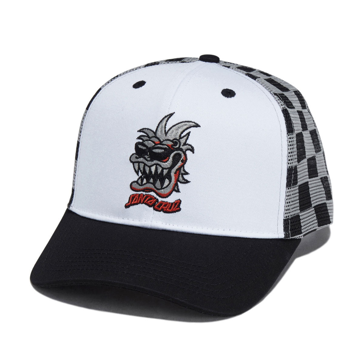 Santa Cruz SC Gremlin Mesh Trucker Hat - White/Checker image 1