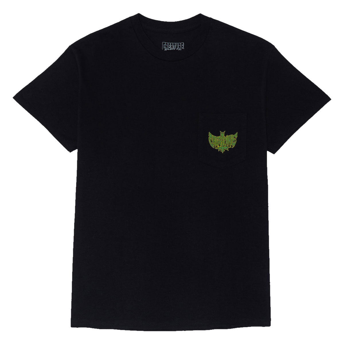 Creature Gravette Hippie Skull 20th Pocket T-Shirt - Black image 2