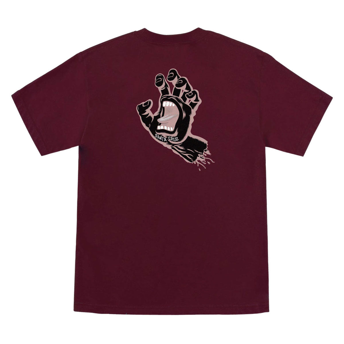 Santa Cruz Screaming Hand T-Shirt - Maroon/Black Rose image 2