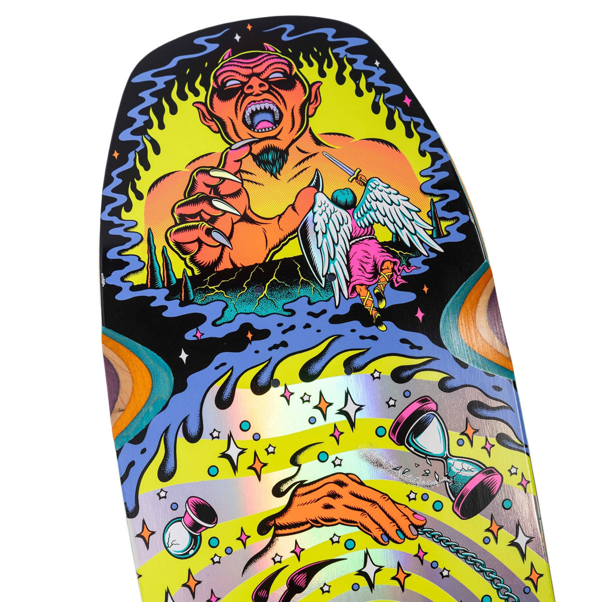 Santa Cruz Delfino Pinball Vision Pro Shaped Skateboard Deck - 9.14