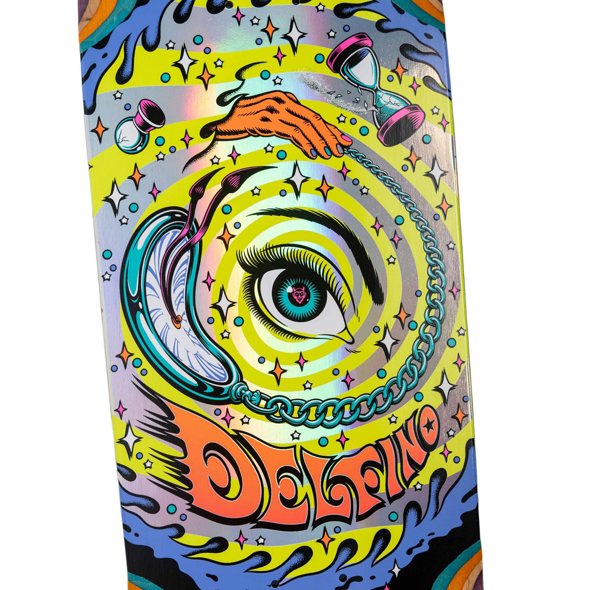 Santa Cruz Delfino Pinball Vision Pro Shaped Skateboard Complete - 9.14