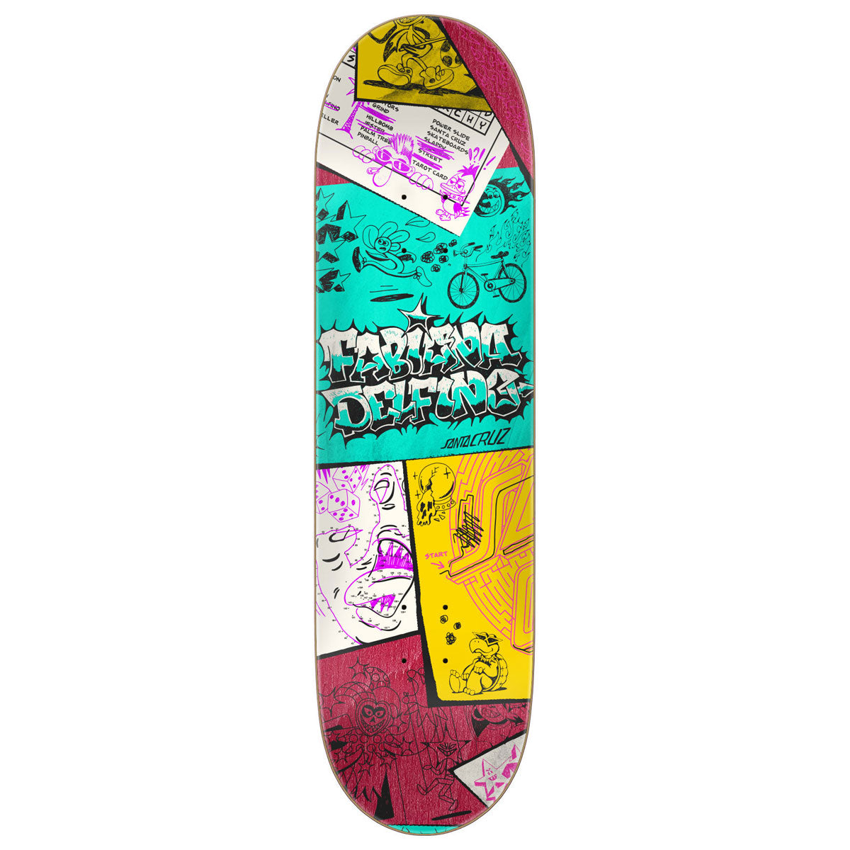 Santa Cruz Delfino Scribble FeelBase Pro Skateboard Deck - 8.25