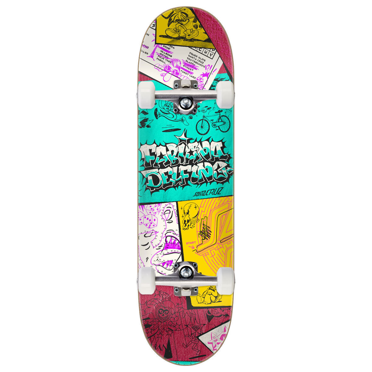 Santa Cruz Delfino Scribble FeelBase Pro Skateboard Complete - 8.25
