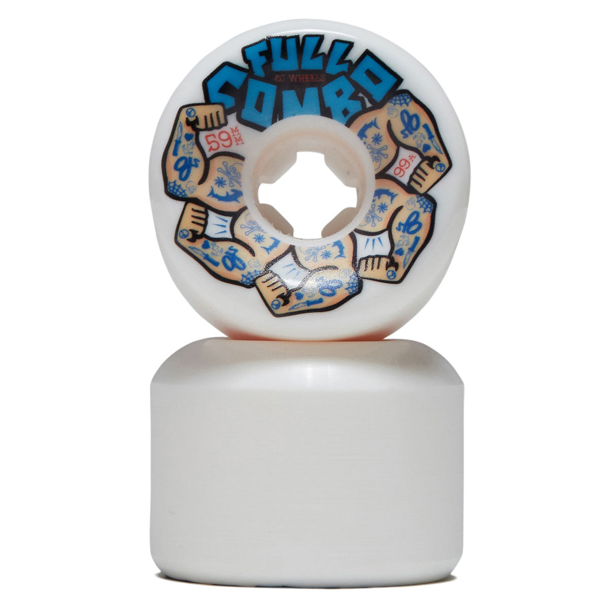 OJ Team Elite Full Combo 99a Skateboard Wheels - White - 59mm image 2