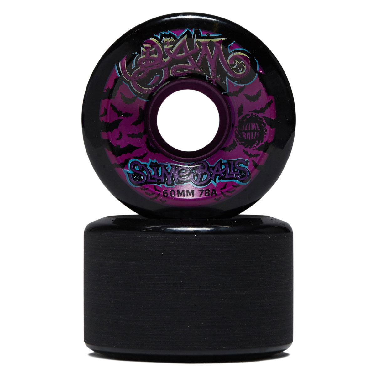 Slime Balls Bam Margera Guest OG Slime 78a Skateboard Wheels - Black - 60mm image 2