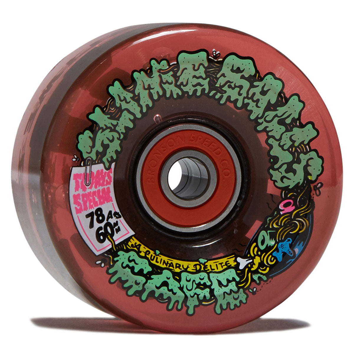 Slime Balls SB Cafe Light Ups OG Slime 78a Skateboard Wheels - Red - 60mm image 1