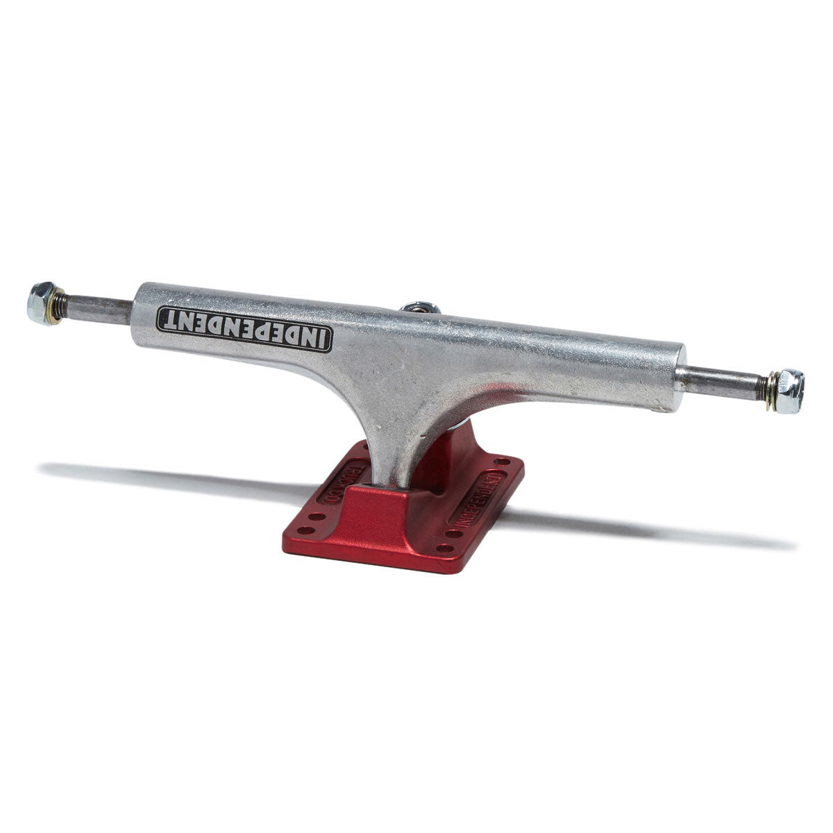 Independent Stage 4 Hollow Bar Logo Skateboard Trucks - Silver/Ano Red - 151mm image 1