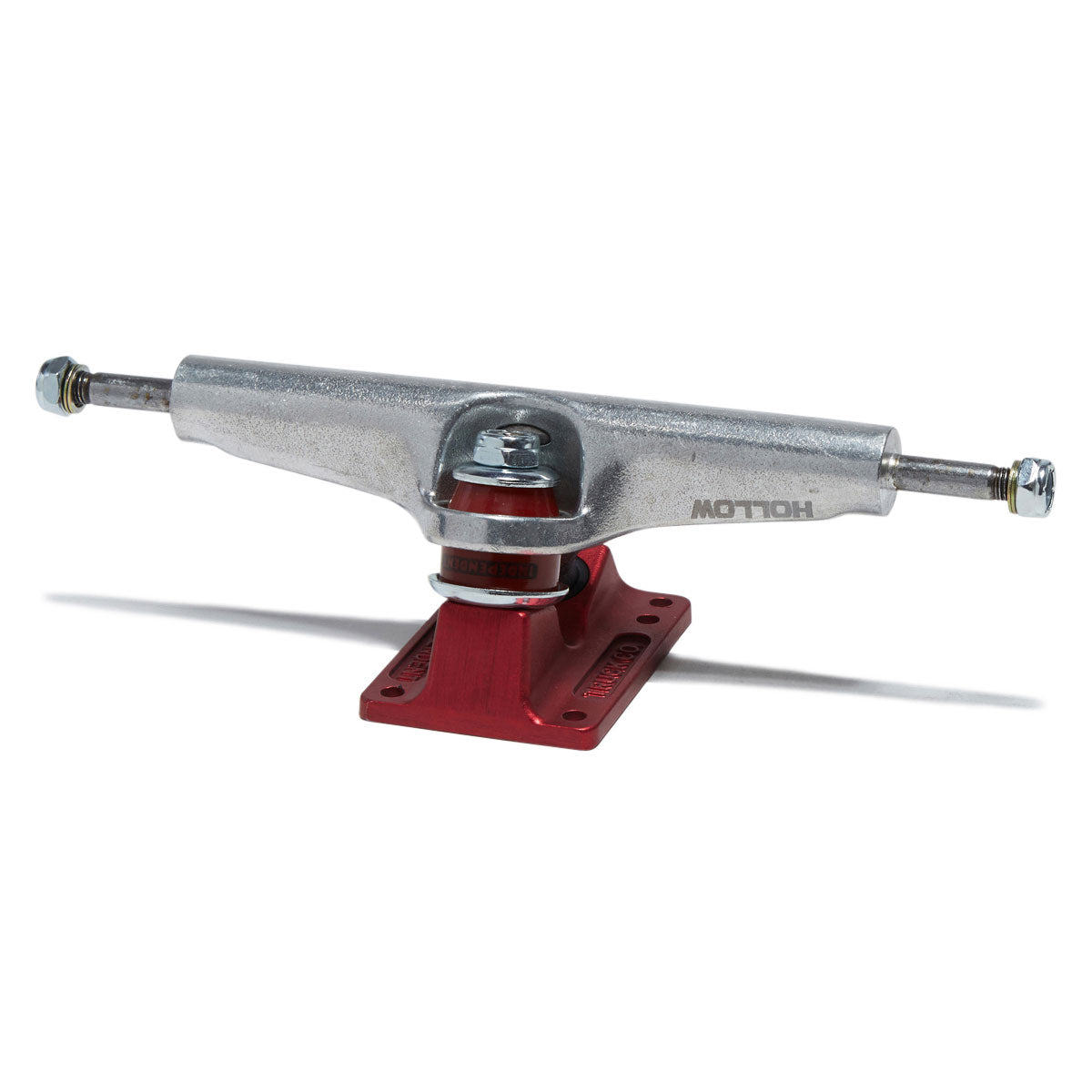 Independent Stage 4 Hollow Bar Logo Skateboard Trucks - Silver/Ano Red - 151mm image 2
