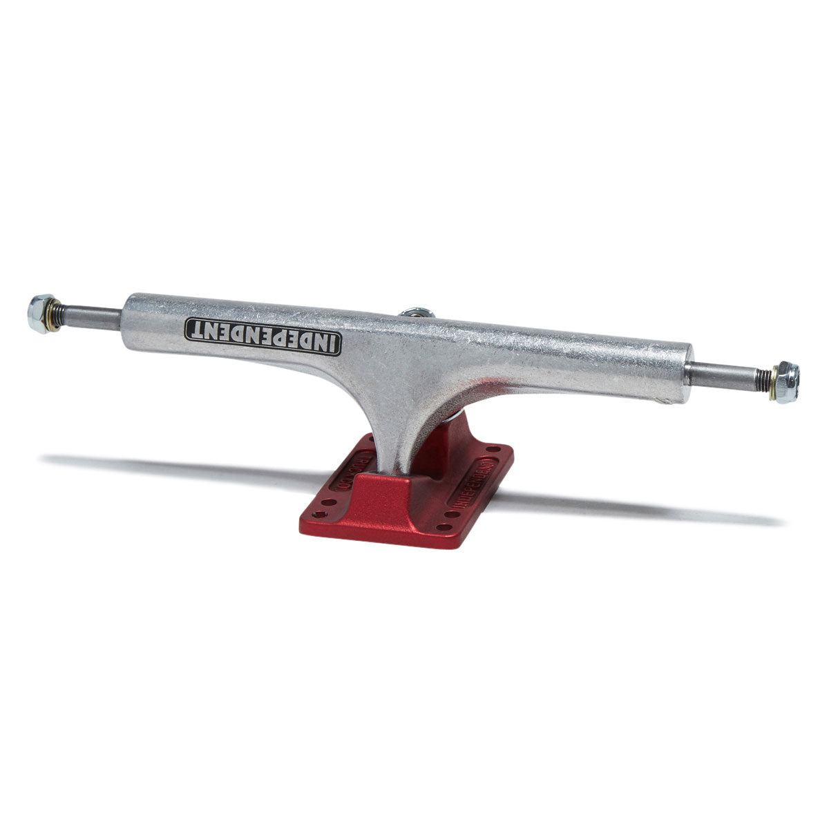 Independent Stage 4 Hollow Bar Logo Skateboard Trucks - Silver/Ano Red - 215mm image 1