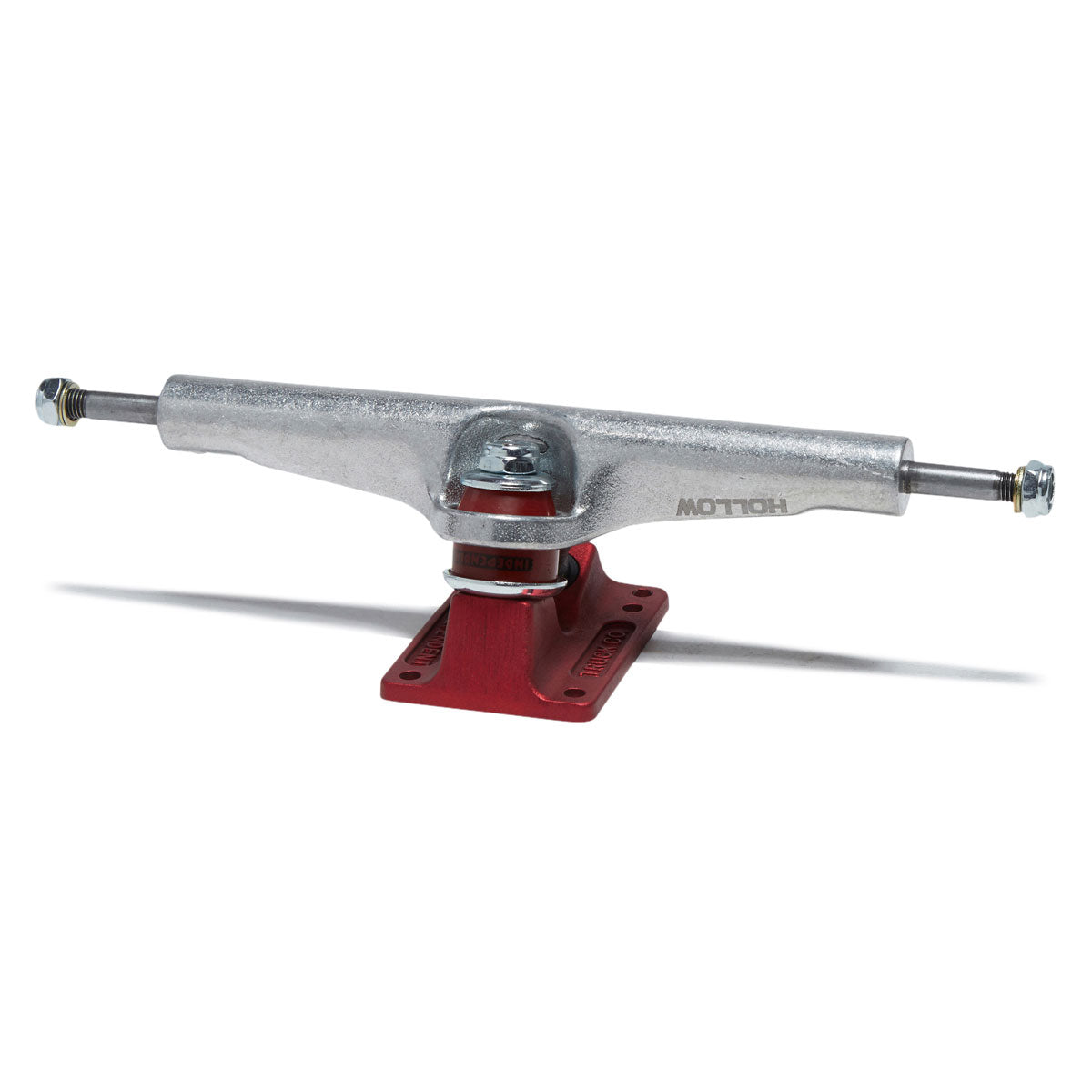 Independent Stage 4 Hollow Bar Logo Skateboard Trucks - Silver/Ano Red - 215mm image 2