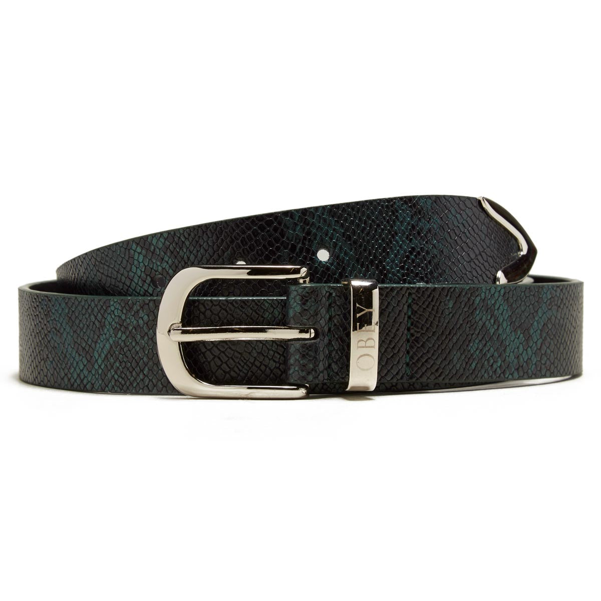 Obey Snake Dress Belt Dark Green Daddies Board Shop