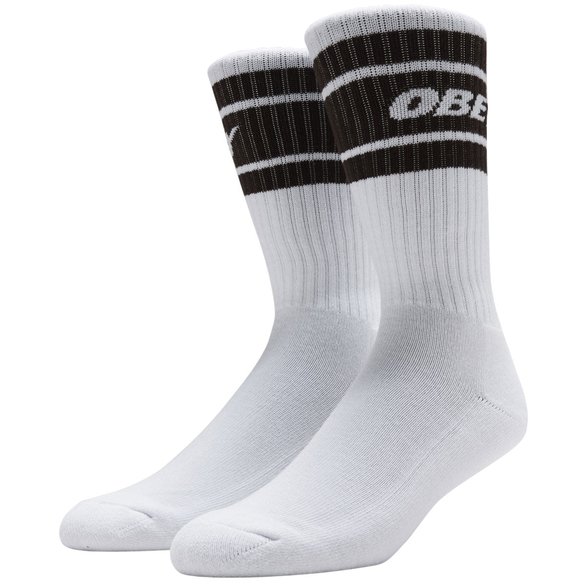 Obey Cooper II Socks - White/Java Brown image 1