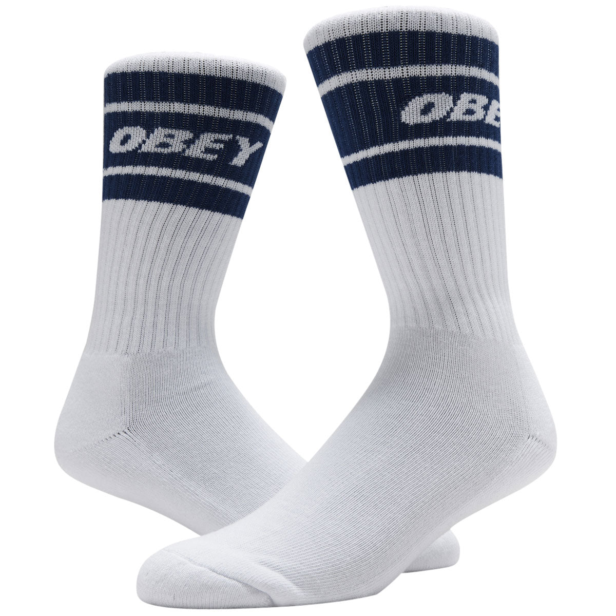Obey Cooper Ii Socks - White/Surf Blue image 2