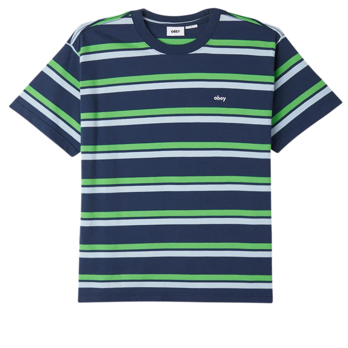 Obey Distance Stripe T-Shirt - Academy Navy image 1
