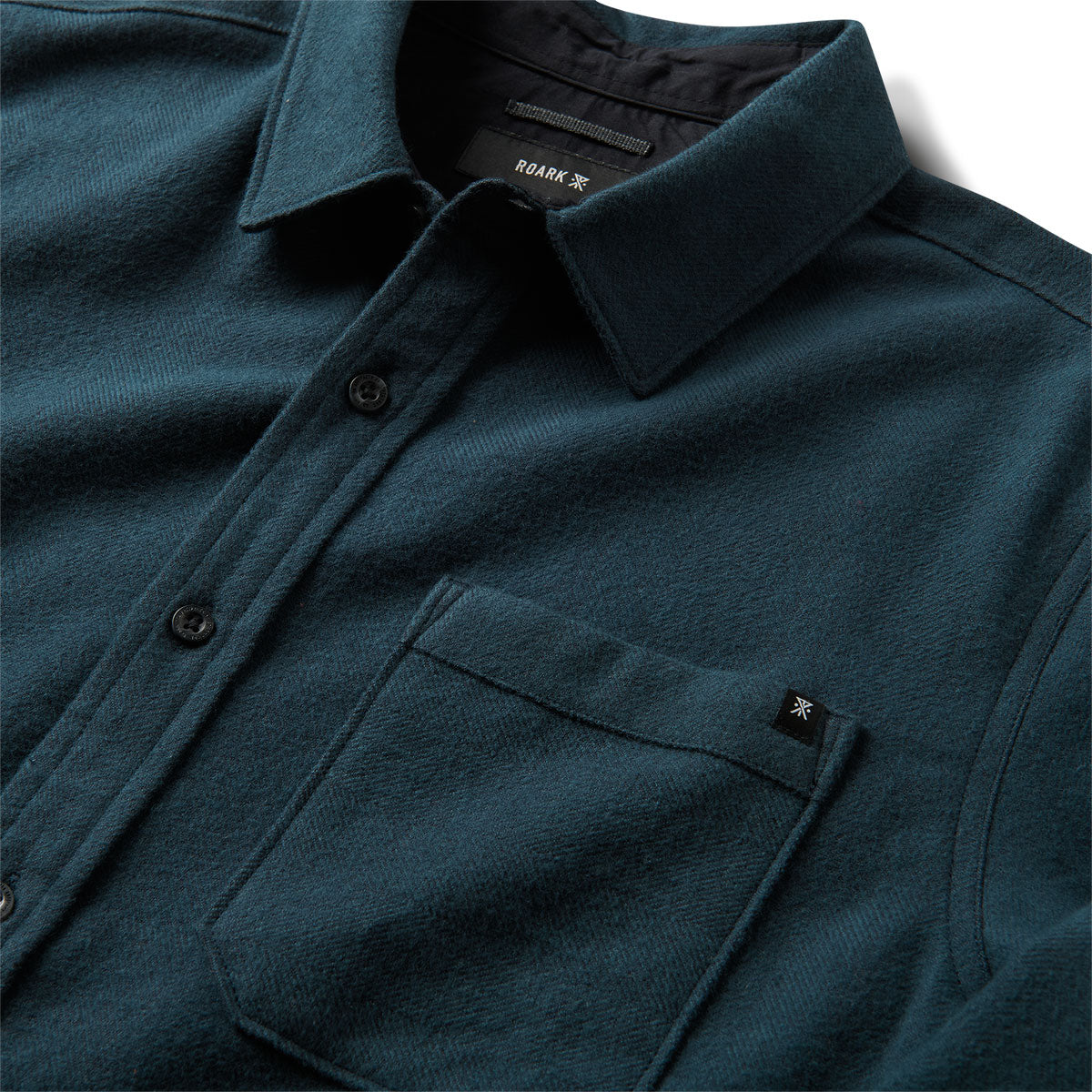 Roark Crossroads Flannel Shirt - Deep Navy Herringbone image 5