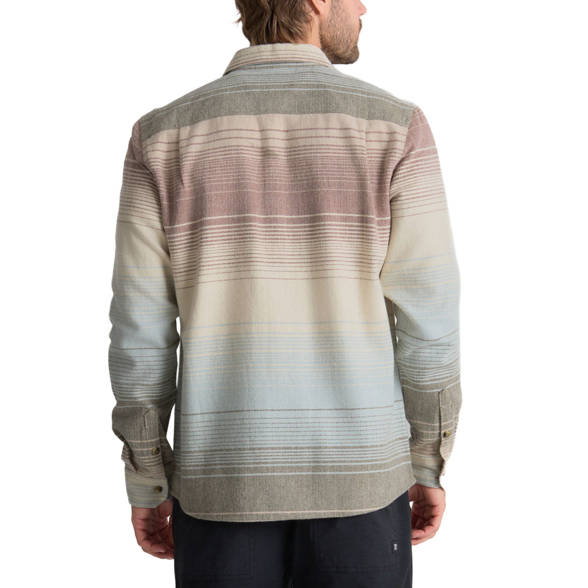 Roark Crossroads Flannel Shirt - Fossil Stripe image 2