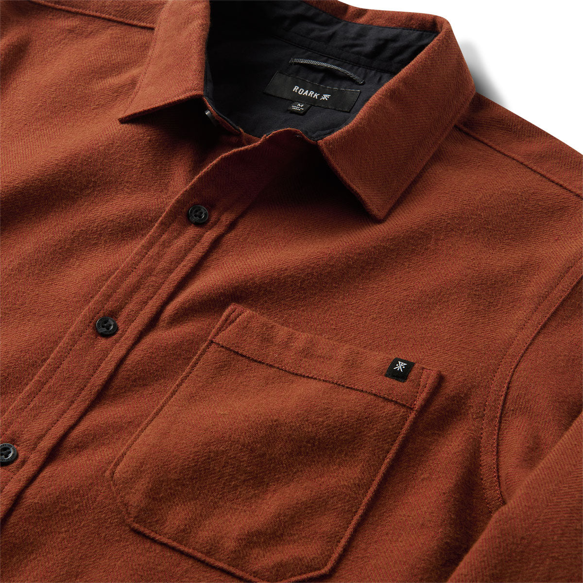 Roark Crossroads Flannel Shirt - Red Clay Herringbone image 2