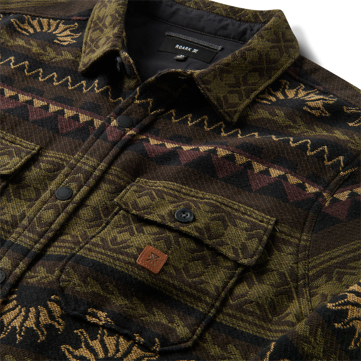 Roark Nordsman Jacquard Long Sleeve Shirt - Dark Military image 5