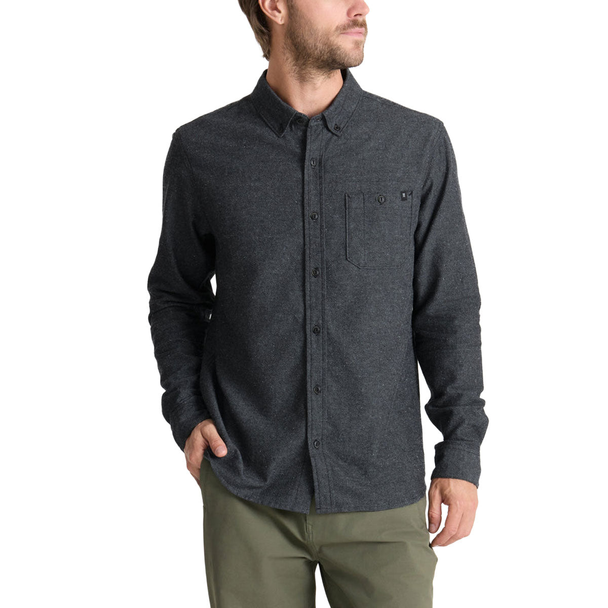 Roark Scholar Chambray Long Sleeve Shirt - Black image 1